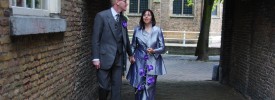 zijden bruidsoutfit
